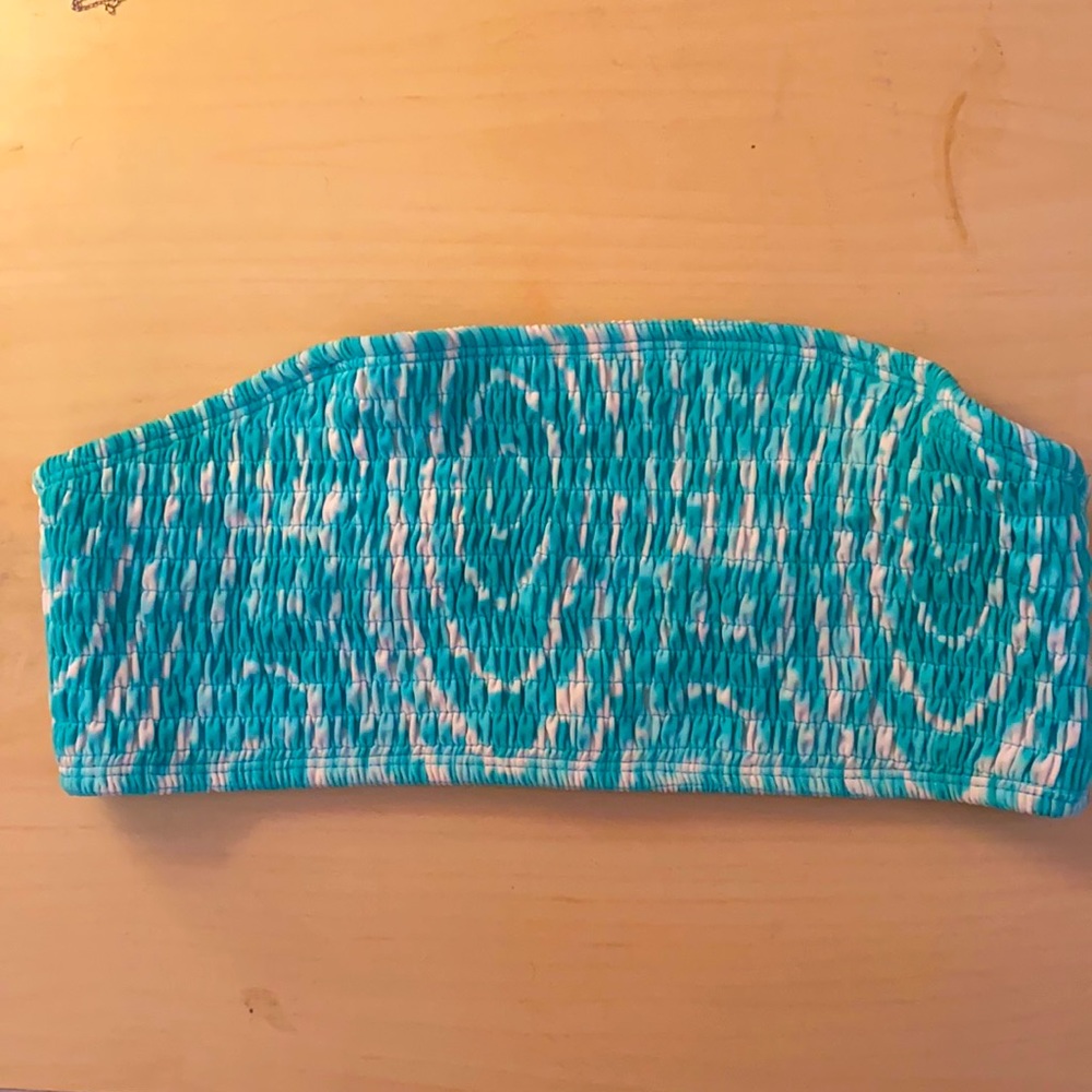 tiedye strapless bikini top